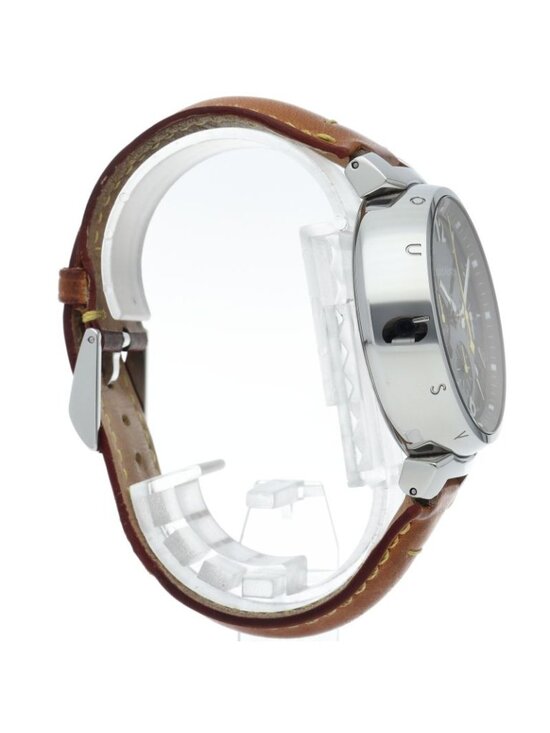 Louis Vuitton Tambour Chronograph Auto Depth 41 mm Box SS Leather Watch Brown main image 6